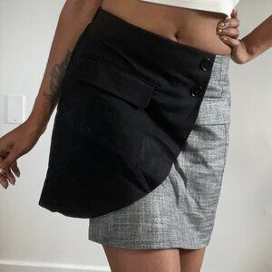 Bershka two toned gray and black mini skirt